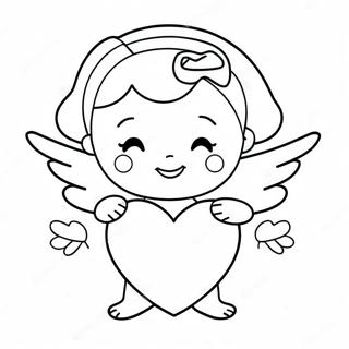 Cute Angel With Heart Coloring Page 31822-6936