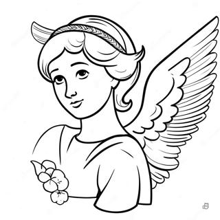 Majestic Angel With Wings Coloring Page 31823-6937