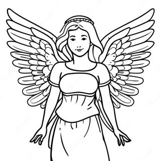 Majestic Angel With Wings Coloring Page 31823-6938