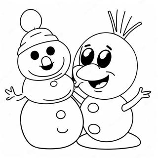 Cute Olaf With A Snowman Coloring Page 31921-6959