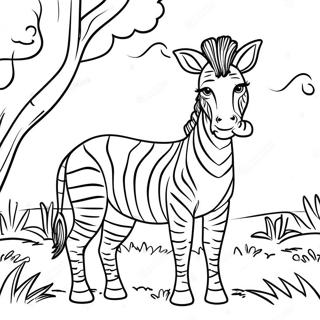 Majestic African Zebra In The Savanna Coloring Page 32020-6977