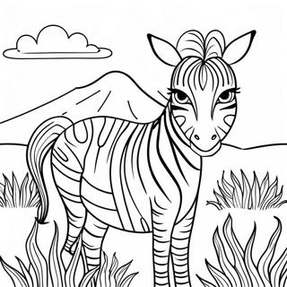 Majestic African Zebra In The Savanna Coloring Page 32020-6978