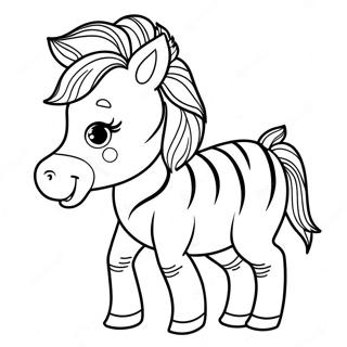 Playful Zebra Foal Coloring Page 32022-6987
