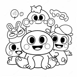 Happy Keroppi With Friends Coloring Page 32200-7017