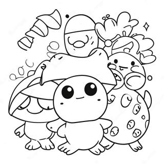 Happy Keroppi With Friends Coloring Page 32200-7018