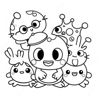 Happy Keroppi With Friends Coloring Page 32200 7019