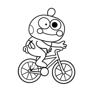Keroppi Riding A Bicycle Coloring Page 32203 7031
