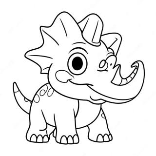 Cartoon Triceratops Playing Coloring Page 32285-7038