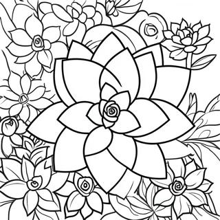 Colorful Succulent Garden Coloring Page 32373-7055