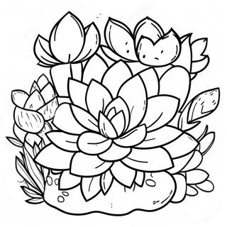 Colorful Succulent Garden Coloring Page 32373-7056