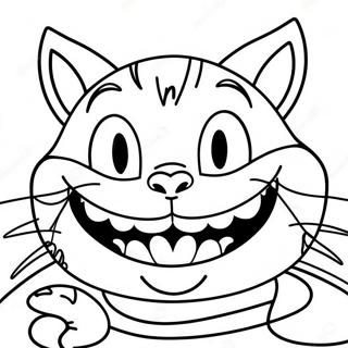 Cheshire Cat Grinning Coloring Page 32551-7097