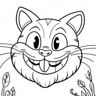 Cheshire Cat Grinning Coloring Page 32551-7098