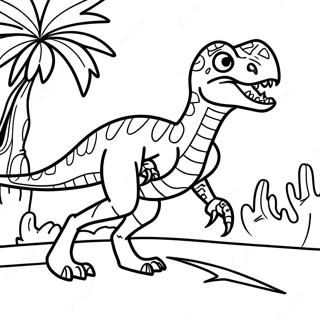 Colorful Velociraptor Roaring Coloring Page 32632-7113