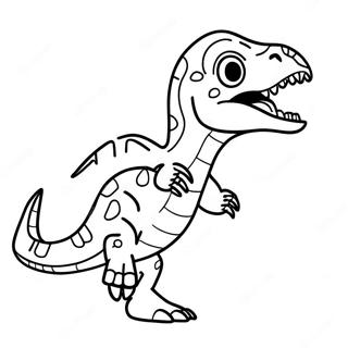 Colorful Velociraptor Roaring Coloring Page 32632-7114