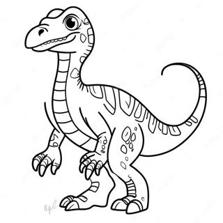 Colorful Velociraptor Roaring Coloring Page 32632-7115