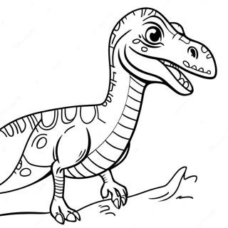 Colorful Velociraptor Roaring Coloring Page 32632-7116