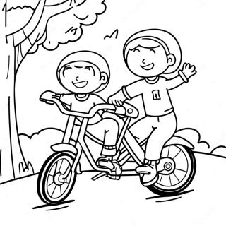 Hawkins Kids Riding Bikes Coloring Page 32727-7142