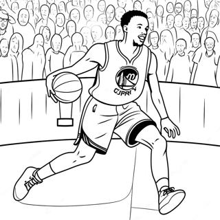 Steph Curry Dribbling The Ball Coloring Page 32985-7197