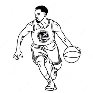 Steph Curry Dribbling The Ball Coloring Page 32985-7198