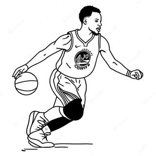 Steph Curry Dribbling The Ball Coloring Page 32985-7199