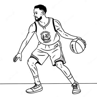 Steph Curry Dribbling The Ball Coloring Page 32985-7200