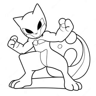 Mewtwo In Battle Pose Coloring Page 33073-7213