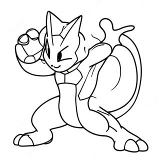 Mewtwo In Battle Pose Coloring Page 33073-7214