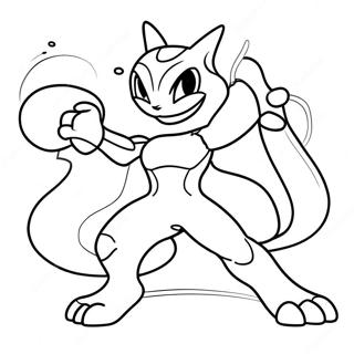 Mewtwo In Battle Pose Coloring Page 33073-7215