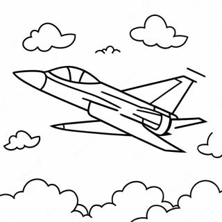 Colorful Jet In The Sky Coloring Page 33164-7235