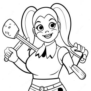 Harley Quinn With A Mallet Coloring Page 33261-7255