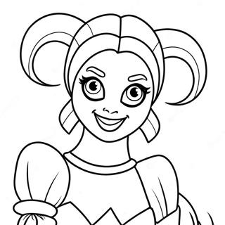 Harley Quinn In A Jester Costume Coloring Page 33262-7257