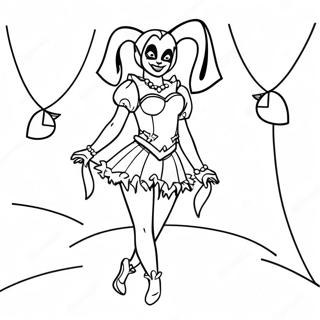 Harley Quinn In A Jester Costume Coloring Page 33262 7260