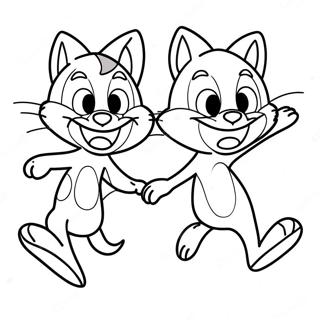 Tom And Jerry Funny Chase Coloring Page 33348-7274