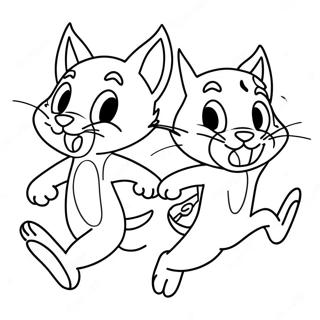 Tom And Jerry Funny Chase Coloring Page 33348-7276