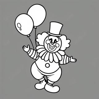 Playful Clown With Balloons Coloring Page 33537-7317