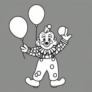 Playful Clown With Balloons Coloring Page 33537-7318