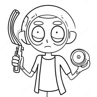 Morty Holding A Portal Gun Coloring Page 33630-7337