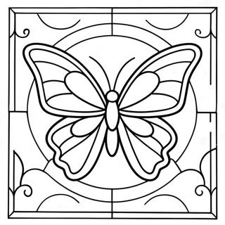 Colorful Stained Glass Butterfly Coloring Page 33714-7354