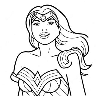 Wonder Woman In Her Classic Costume Coloring Page 33797-7377