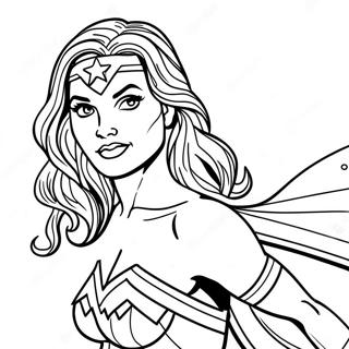 Wonder Woman In Her Classic Costume Coloring Page 33797-7378