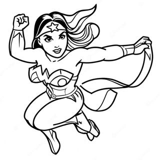 Wonder Woman In Action Pose Coloring Page 33800 7390