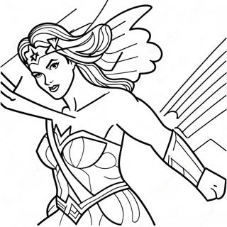 Wonder Woman In Action Pose Coloring Page 33800 7391