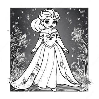 Elsa In A Sparkling Dress Coloring Page 3383-1198