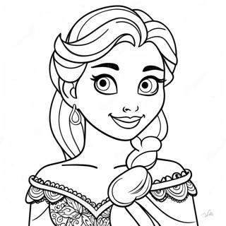 Elsa In A Sparkling Dress Coloring Page 3383-1199