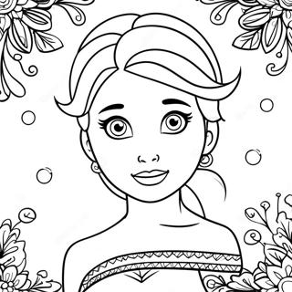 Elsa With Snowflakes Coloring Page 3384-2161