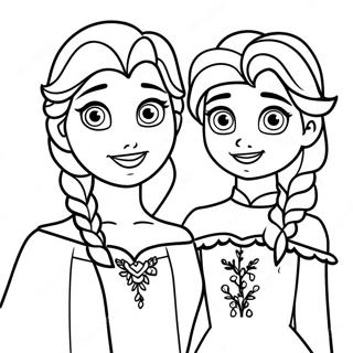 Elsa With Anna Coloring Page 3386-643