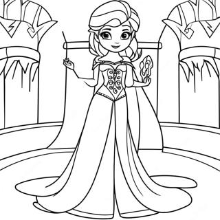 Elsa In A Magical Castle Coloring Page 3387-2209