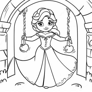 Elsa In A Magical Castle Coloring Page 3387-2212
