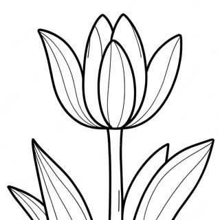 Single Majestic Tulip Coloring Page 33887-7397