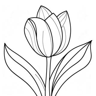 Single Majestic Tulip Coloring Page 33887-7398